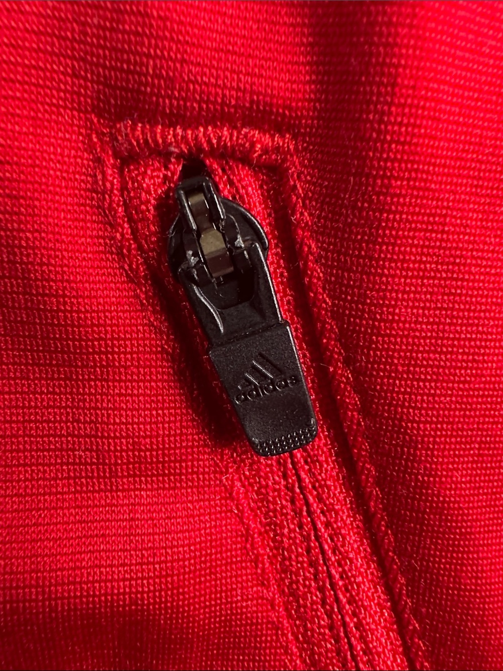 Adidas red black 3-stripes youth track jacket stand up collar  full zip closure - Picture 3 of 15